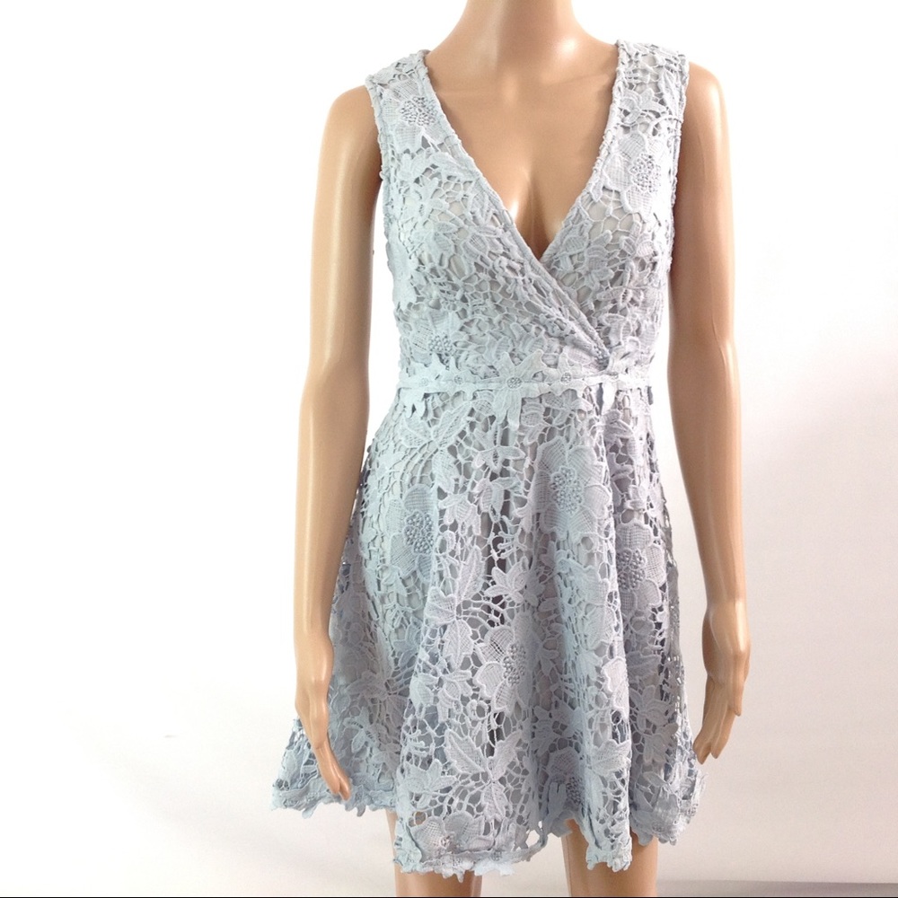 Amy Lynn Occasion Lace Wrap Over Skater Dress